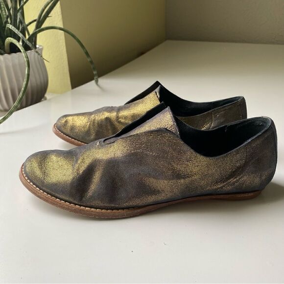Zero + Maria Cornejo “Kelia” metallic Oxfords 36 6 - Picture 2 of 9